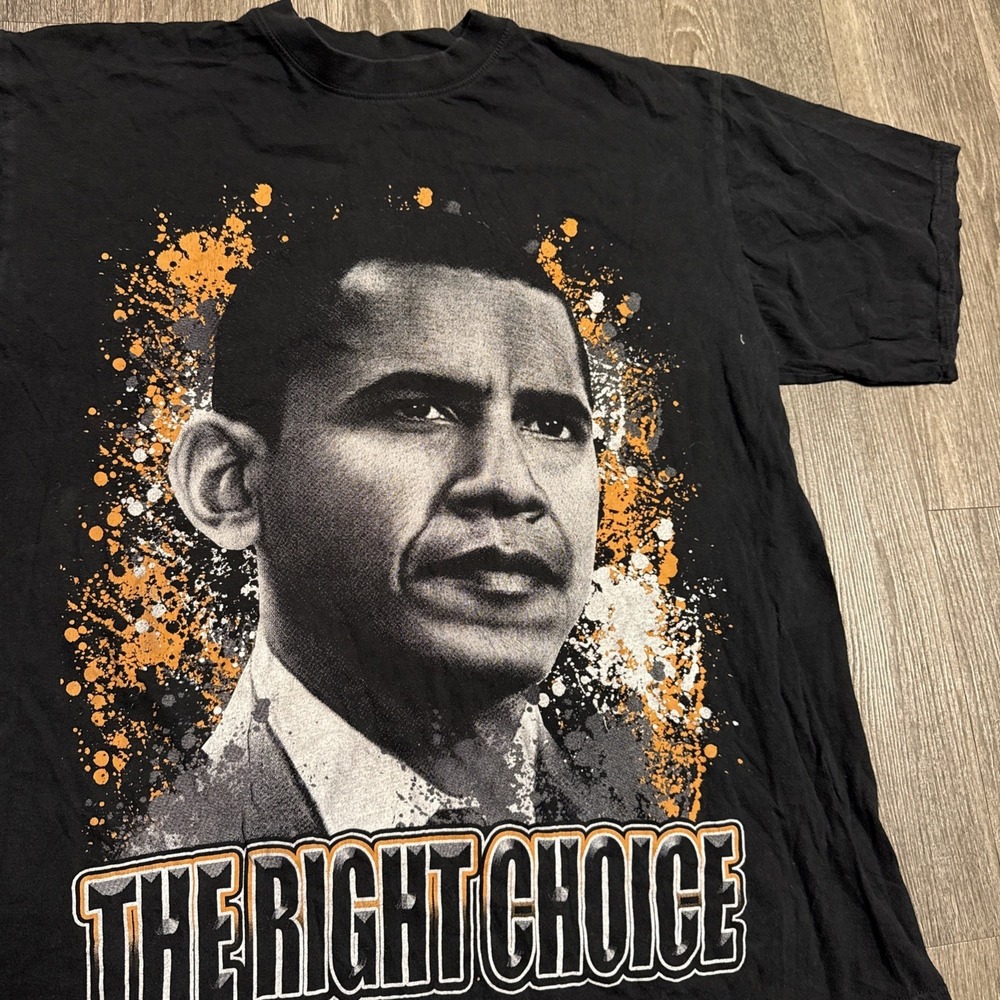 Vintage Y2K Barack Obama The Right Choice Rap Tee Style President T-Shirt 2xl